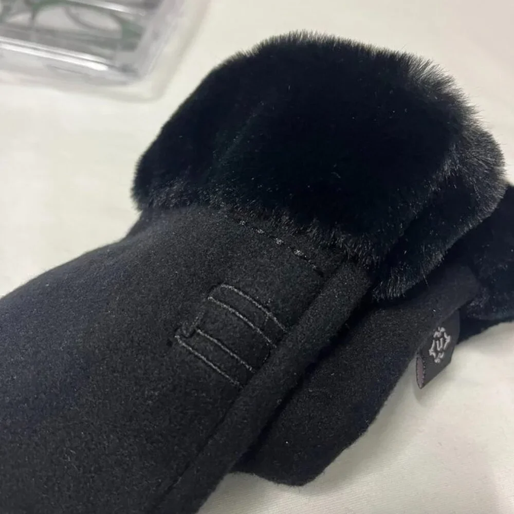 🖤 Urban Republic Faux Fur Cuff Gloves – Black – Size S 🖤